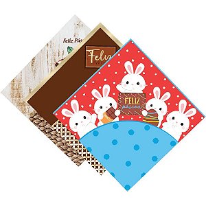 Embalagem P/OVO de Páscoa 44X44CM Feliz Páscoa SORT PCT C/ 05
