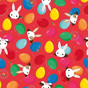 Embalagem OVO de Páscoa 39X39CM Coelho Sai da Toca VM C/ 25