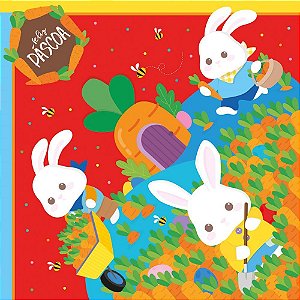 Embalagem para OVO de Páscoa 32X32CM Horta Feliz Vermelho com 25