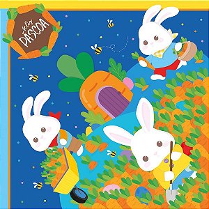 Embalagem para OVO de Páscoa 32X32CM Horta Feliz Azul com 25