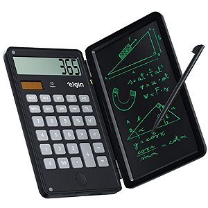 Calculadora de Bolso 12 Dígitos com Tela para Anotações – Preta