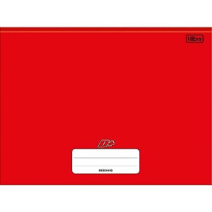 Caderno de Desenho Universitário Capa Dura D+ 96 Folhas Vermelho - Pacote com 05