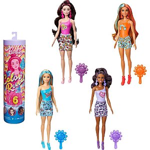 Barbie Color Reveal Série ARCO-ÍRIS Groovy com 6 Surpresas - Caixa com 4 Unidades