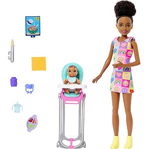 Barbie Family Skipper com Bebê Vestido ARCO-ÍRIS