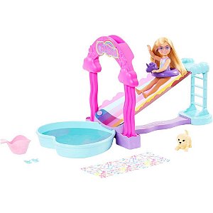 Barbie Family Chelsea DIVERTE-SE NO Tobogã de água