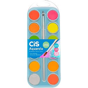 Aquarela Escolar CIS CANDY Colors 12 Cores