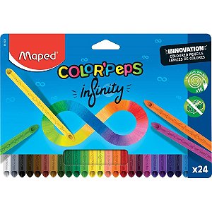 Lápis de COR Redondo Color PEPS INFINITY 24 Cores - Pacote com 6
