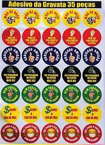 Cartela Adesivos Hora Gravata com 35