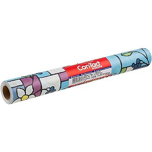Contact Decorado 45CMX10M Vidro Floral