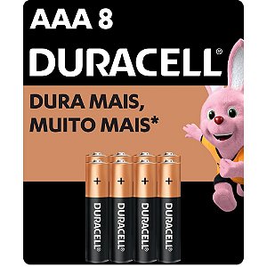 Pilha Alcalina Palito AAA Blister com 8 Unidades Duracell