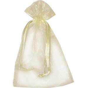 Saco de Organza Creme 10X15CM  PCT com 10