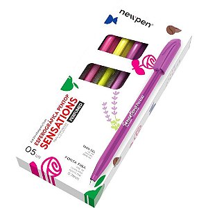 Caneta Esferográfica Sensations Perfumada 0.7MM KIT com 5 Cores Vibrantes