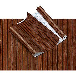 Papel de Parede Plástico Adesivo 45CM X 10M Madeira Ripado