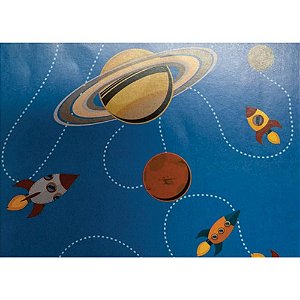 Papel de Parede Plástico Adesivo 45CMX10M Infantil Espacial