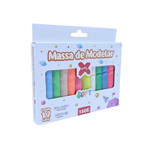 Massa para Modelar Fofa 12 Cores 180G - Pacote com 06