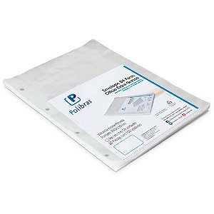 Envelope Plástico Ofício 4 Furos EXTRA Grosso 0,20MM - Pacote com 100