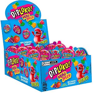 Doce DIP Loko JELLY Dino Recheado Display com 30