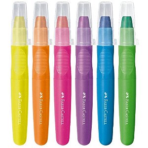 Giz de Cera Jumbo 6 Cores Super Macio Neon L. Crea - Caixa com 12