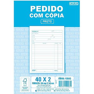 Impresso Talão de Pedido 1/36 2 Vias 40 Folhas - Pacote com 20