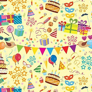 Papel Presente Bobina Couchê 60CM MOD.155 Presentes - Bobina com 100M