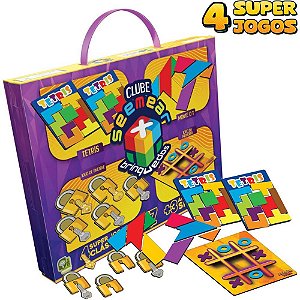 Brinquedo Pedagógico Educativo 4 em 1 - 67 Peças em MDF