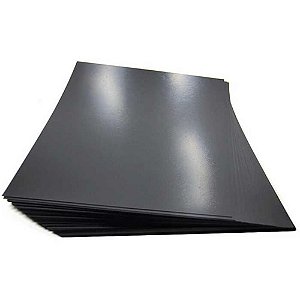 Contra Capa Encadernação A4 Preto Couro - Pacote com 50 Folhas Plastyline