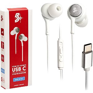 Fone de Ouvido USB-C com Microfone Branco 1,20M