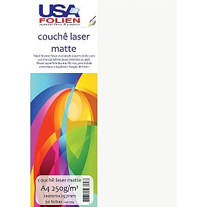 Papel A4 Couchê Matte 250G Pacote com 50