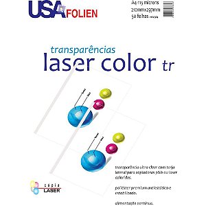 Transparência Laserjet Laser Color com Tarja A4 Pacote com 50