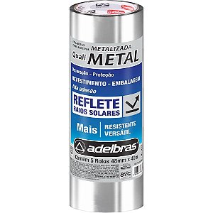 Fita para Empacotamento Qualimetal 48MM X 40M Metalizada Pacote com 5