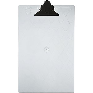 Prancheta Plástica A4 com Régua Lateral e Garra Plástica Cristal