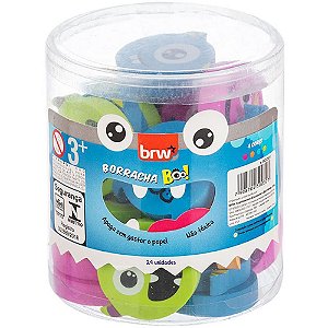 Borracha Decorada Monsters 4 Modelos Sortidos  Pote com  24