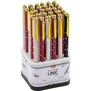 Caneta Esferográfica UNIC STAMP 0,7MM Display Giratório com 30 Unidades