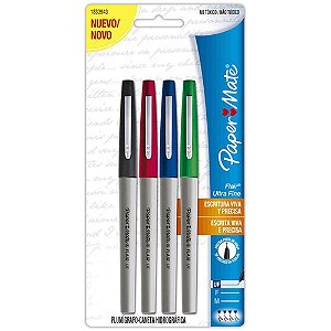 Caneta com Ponta Porosa Flair ULTRA Fina Basico (S)  Blister com 04