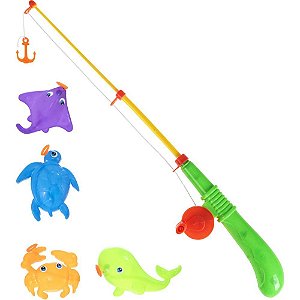 Jogo Diverso Pega Peixe com 4 Peixes+vara
