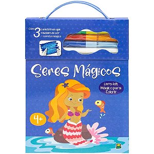 Livro Infantil Colorir Mágico Sereias com Caneta - 80 Páginas