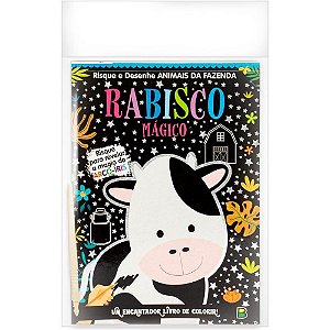 Livro Infantil Colorir Rabisco Mágico Animais da Fazenda - 8 Páginas