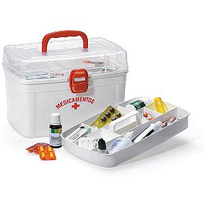 Organizador de Medicamentos com Bandeja 6,2L Branco