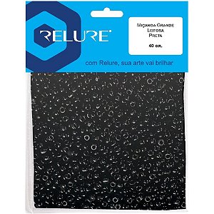 Miçanga Preta Leitosa 40G - Grande