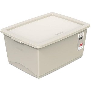 Caixa Plástica Multiuso Linho 60L 41X60X30,5 com Tampa