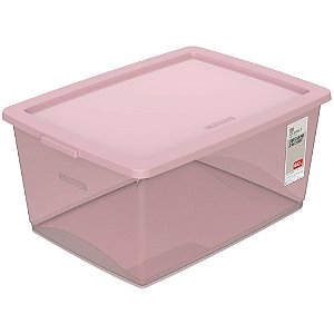 Caixa Plástica Multiuso Rose 60L 41X60X30,5 com Tampa