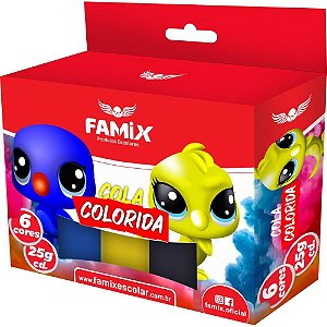 Cola Colorida Tubo 25G - 6 Cores Sortidas