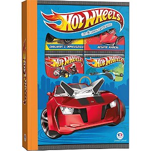 Livro Brinquedo Ilustrado BOX HOT Wheels com 6 Mini Livros