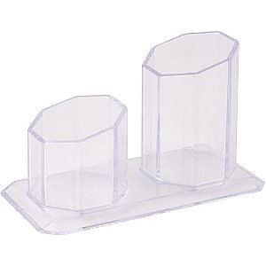 Porta Canetas e CLIPS Maxcril Cristal Sextavado Durável