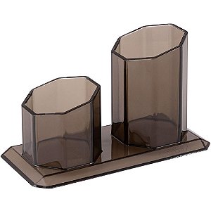 Acessório para Mesa Porta CANETA/CLIPS Fumê - Maxcril