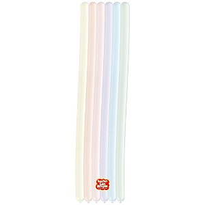 Balão Canudo 260SR Cores Sortidas CANDY Pacote com 25