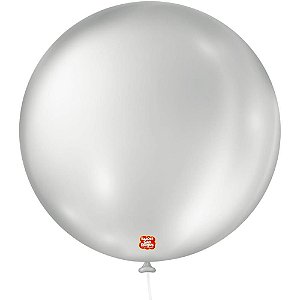 Balão Cintilante N.05 Redondo Prata Pacote com 25