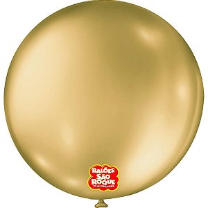 Balão Metalizado N.05 Redondo Ouro - Pacote com 25