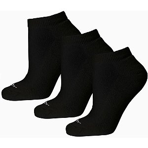 Meia Cano Baixo 33-38 Preto - Pacote com 3