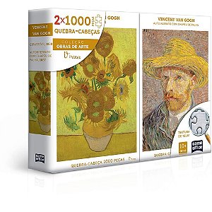 QUEBRA-CABEÇA Cartonado Girassóis e Retrato - 2X1000 Peças